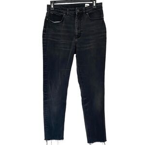 La Vie Rebecca Taylor Ines High Rise Slim Stretch Raw Hem Ankle Jeans, Size 28